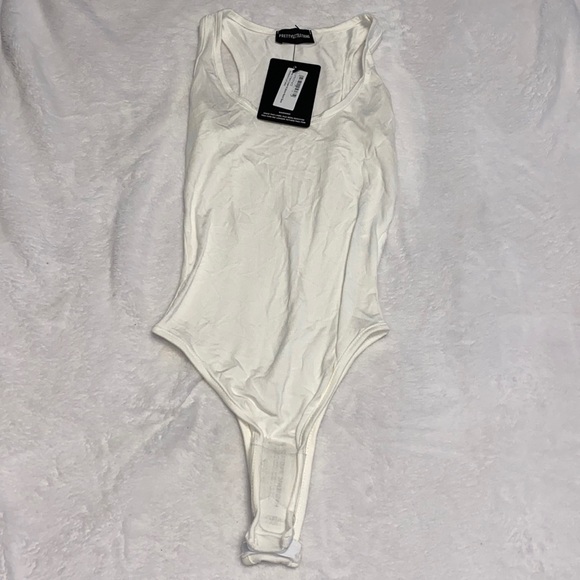Cream Racer Back Bodysuit - Picture 3 of 4